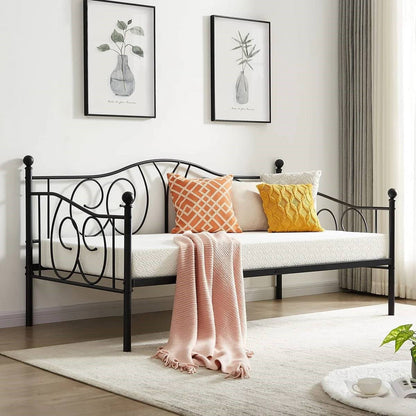 Twin size French Country Style Black Metal Day Bed Frame - DicartluzeBedroom > Bed Frames > DaybedsDicartluzeTwin size French Country Style Black Metal Day Bed Frame
