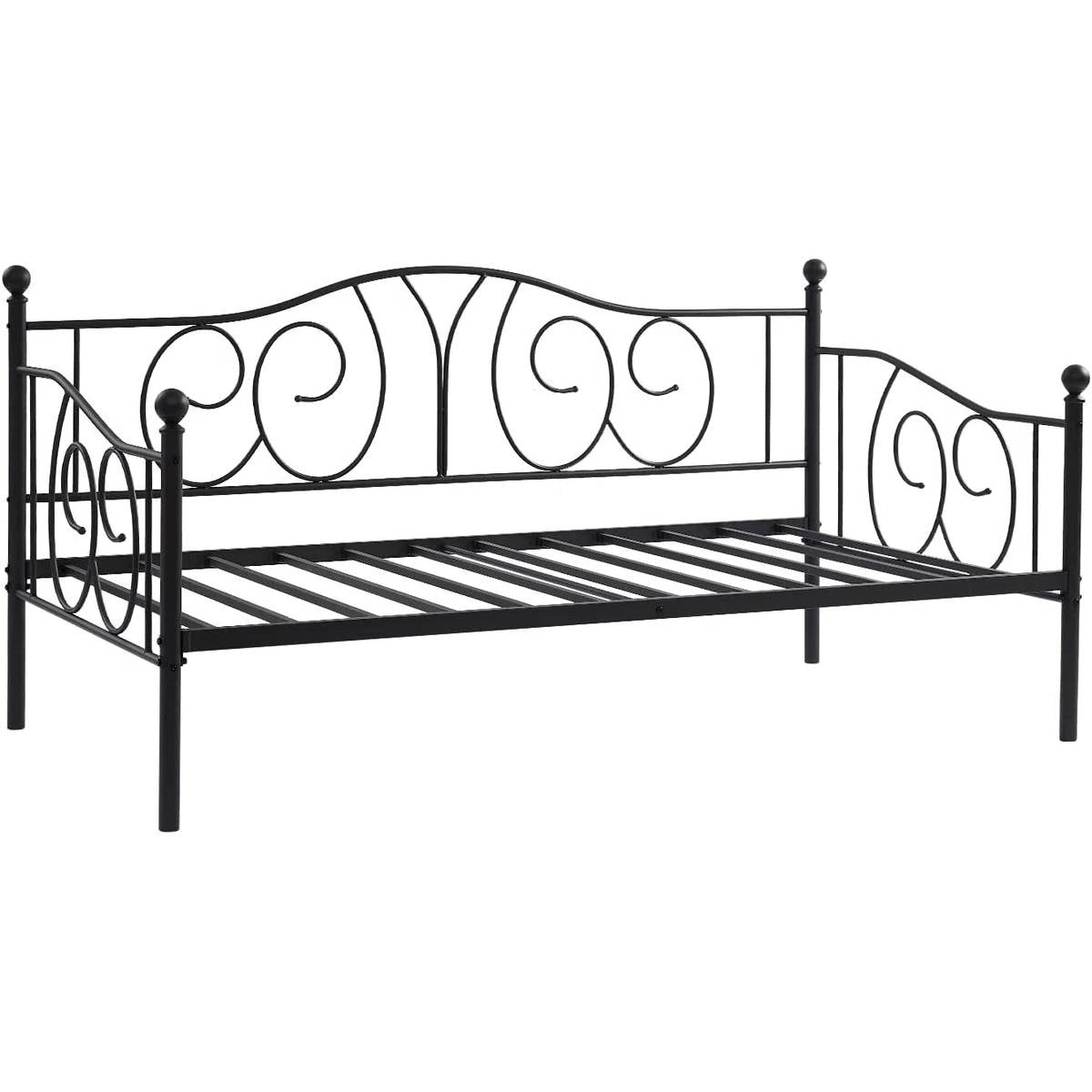Twin size French Country Style Black Metal Day Bed Frame - DicartluzeBedroom > Bed Frames > DaybedsDicartluzeTwin size French Country Style Black Metal Day Bed Frame